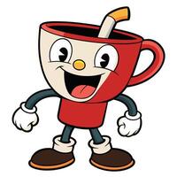 a cartoon cup with a smile on it vector