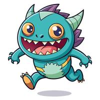 cartoon monster running illustration white background white background white background white background vector