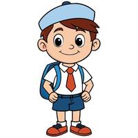school boy on white background vector