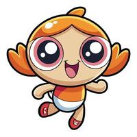 a cartoon character with big eyes and a big smile vector