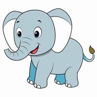 an elephant cartoon with a big smile white background vector