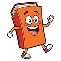 book character running with a book illustration vector