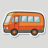 sticker of a bus on a gray background vector