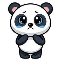a cartoon panda bemar with sad eyes vector