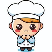 a cartoon chef with, a sad face vector