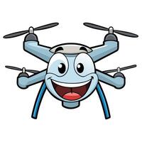 a cartoon drone with a happy face vector