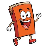 book character running with a happy face illustration white background vector