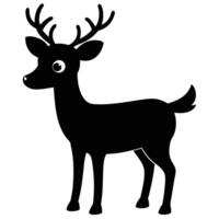 a black and white deer silhouette on a white background vector