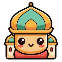 a cartoon character with a hat on top of a building vector