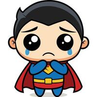 superman crying cartoonmcharacter vector