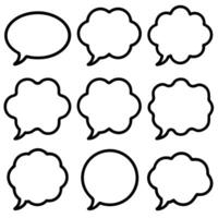 speech bubbles set of different s,hapes vector