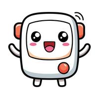 a cartoon robot with a smile on its fa,ce vector
