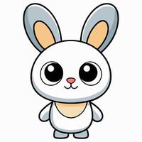 a cartoon bunny with big eyes and a white background vector