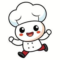a cartoon chef running on a white background vector