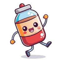 a cartoon jar of juice running with arms outstretched vector