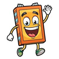 book character running with a book in his hand illustration vector