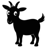 a black goat with big eyes on a white background vector
