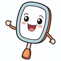 a cartoon mirror with a smiley face vector