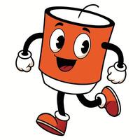 a cartoon character of a can running white background vector