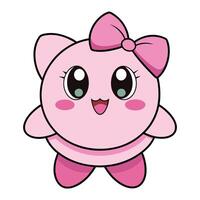 kirby by kirby by white background vector