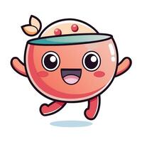 a cartoon character of a bowl of ramen vector
