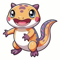 a cartoon character of a small lizard with big eyes vector