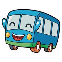 bus with a smile on its face on a white background vector