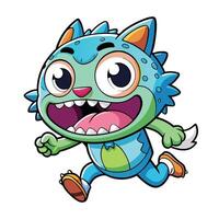 monster running with its mouth open white background vector