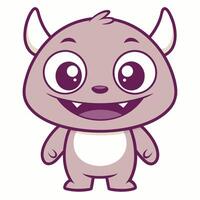 a cartoon monster with big eyes and a smile vector