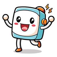 a cartoon character of a robot running vector