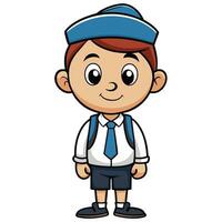school boy on a white background illustration vector