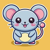 a cute cartoon mouse with a big smile on its face vector