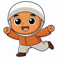 a cartoon character running with his arms outstretched white background vector