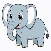 an elephant cartoon is standing on a white background vector