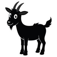 a cartoon goat with horns on a white background white background vector