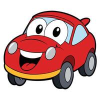 car with smiling face and eyes vector