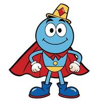 superman cartoon character with a cape and hat on a white background vector