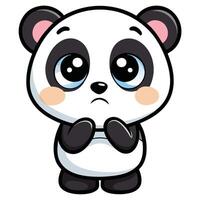 cute cartoon panda with sad eyes vector