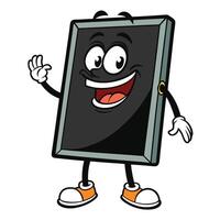blackboard character waving illustration on white background vector