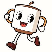 a cartoon marshmallow character running with a smile vector