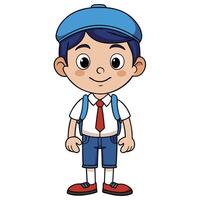 school boy illustrationwhite backgroundwhite background vector