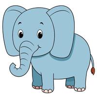 elephant is standing front of a white background vector