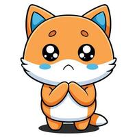 fox with sad eyes on a white background vector