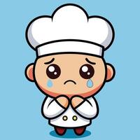 chef crying with his hands folded vector