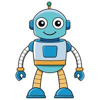 robot illustration background white background vector