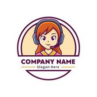 call center operator girl avatar icon design vector