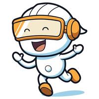 character wearing a helmet and running vector
