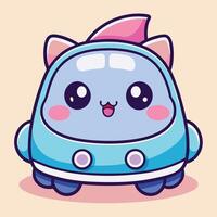 a cartoon cat in a spaceship vector