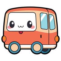 a cartoon bus with a face and eyeswhite backgroundwhite background vector
