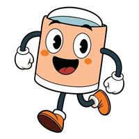 a cartoon character of a can running vector